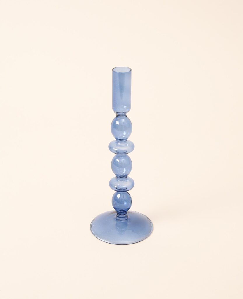 Lance kandelaar blauw - h24xd9cm