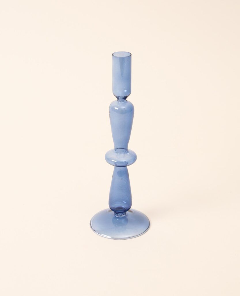 Megan kandelaar blauw - h25xd9cm