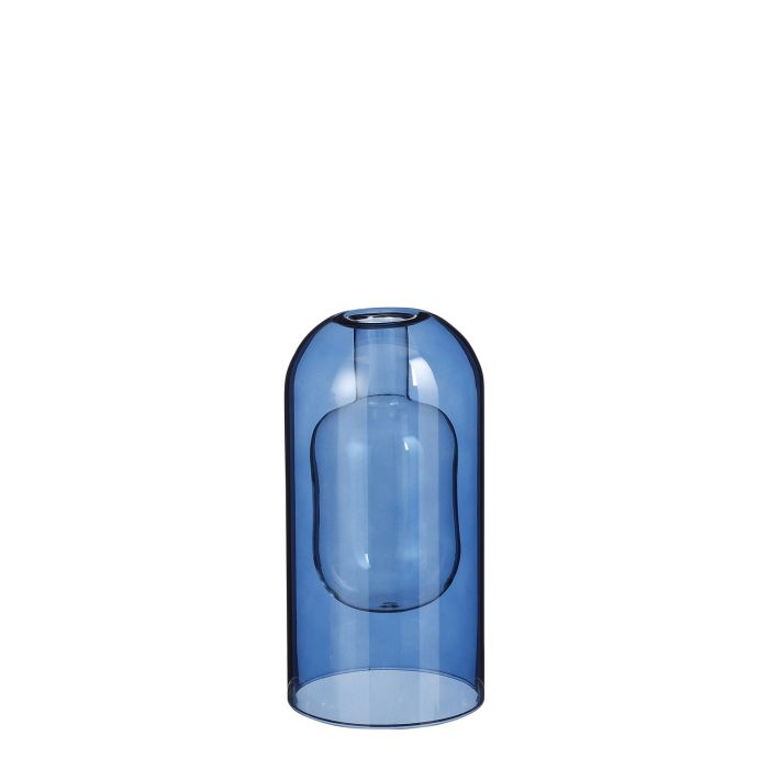 Arda single flower vaas blauw - h17xd9cm