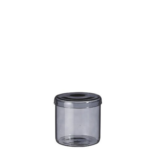 Cannes voorraadpot glas zwart - h12xd12cm