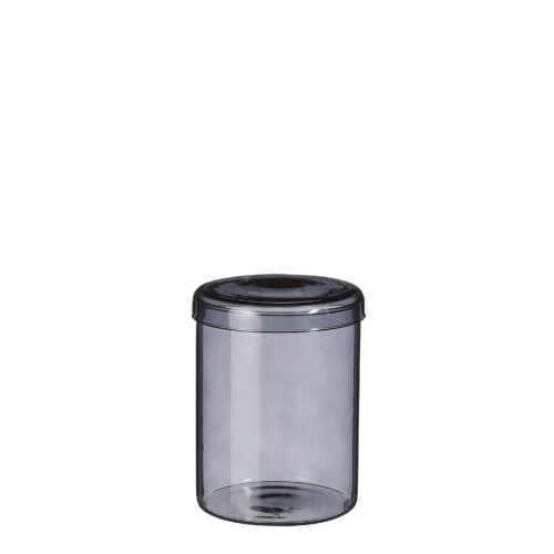 Cannes voorraadpot glas zwart - h16xd12cm