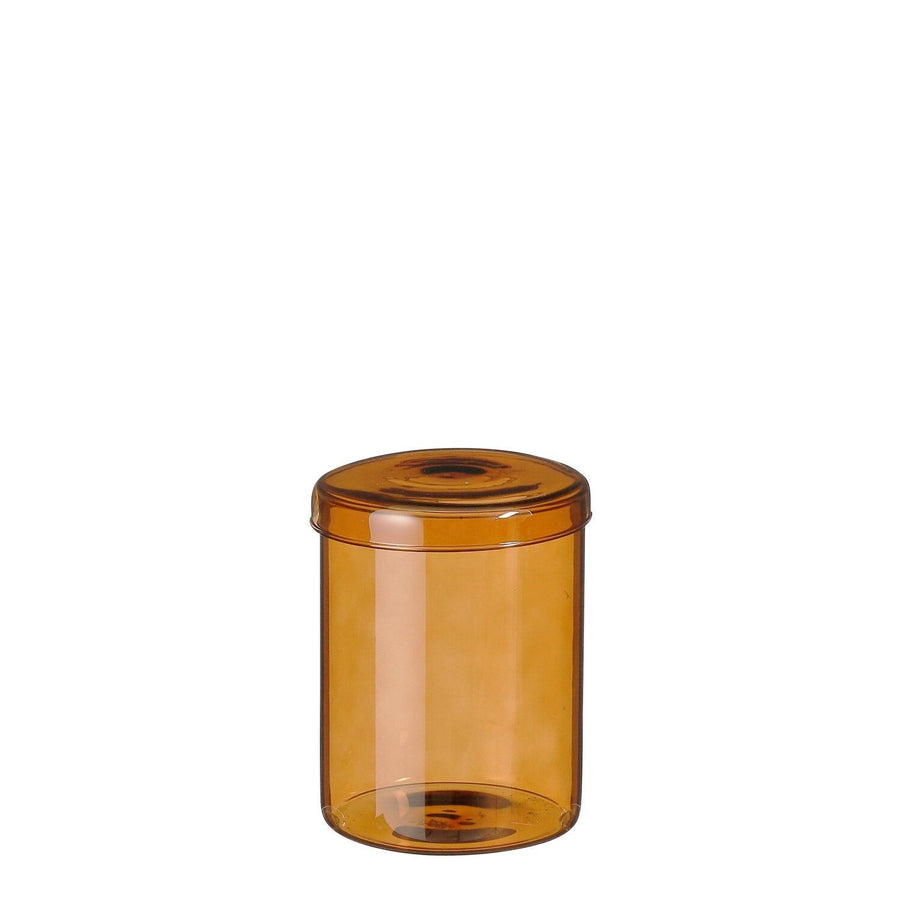 Cannes voorraadpot glas bruin - h16xd12cm