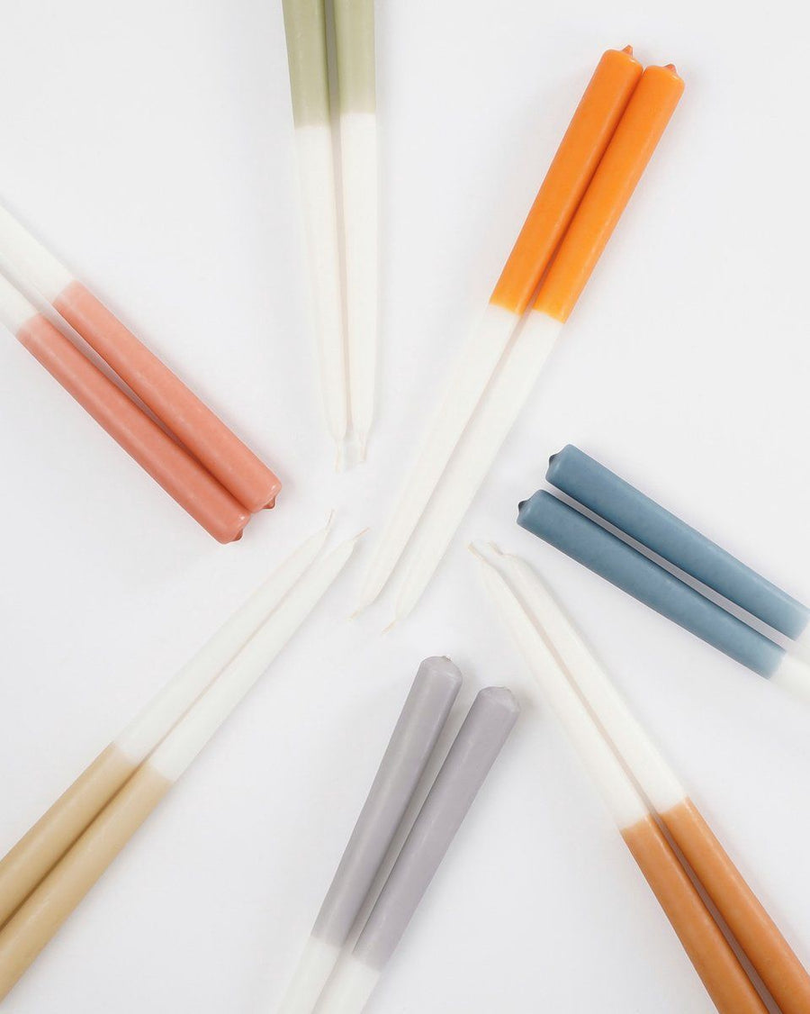 Dip-dye dinerkaars oranje 2 stuks - h30xd2,2cm