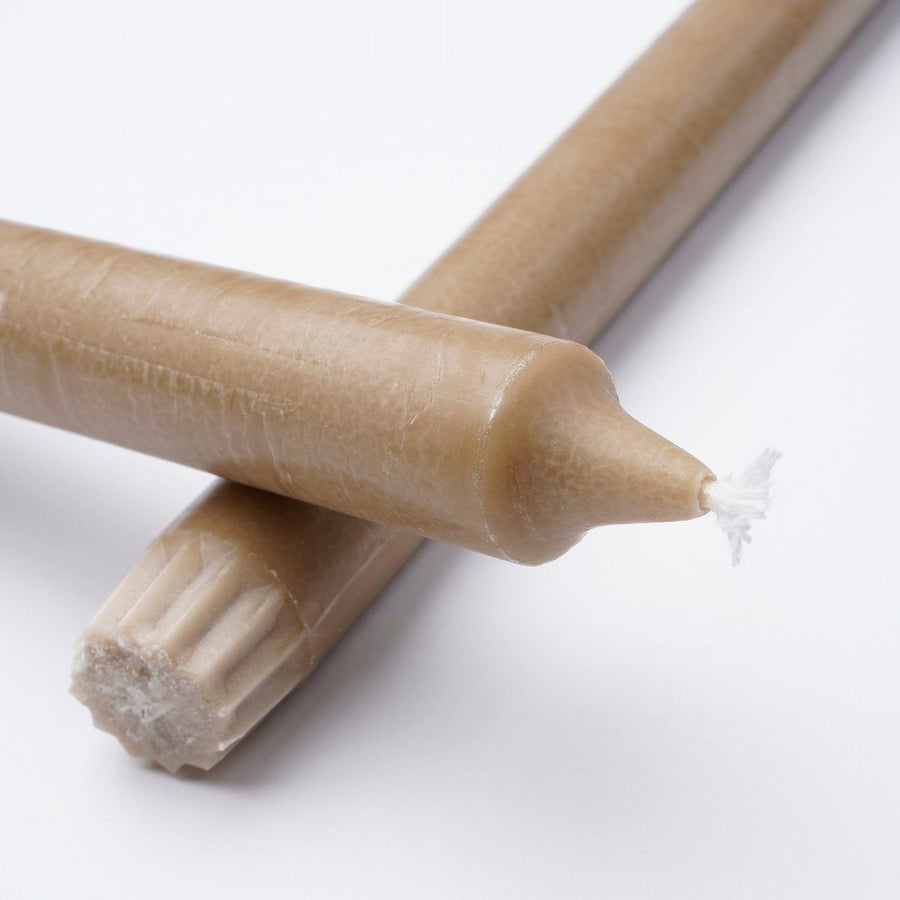 Dinerkaars stearine beige 6 stuks - h25xd2,2cm