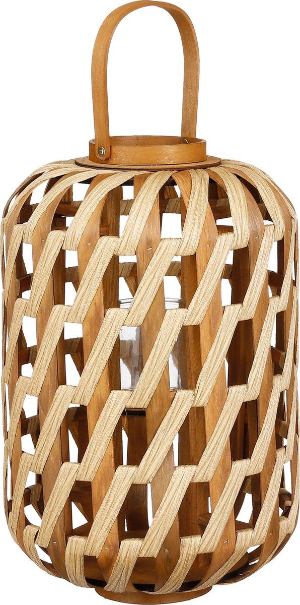 Helios windlicht bruin - h49xd31cm