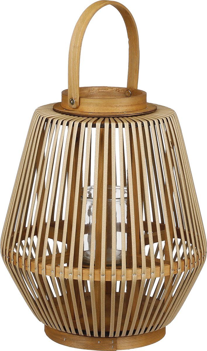 Havard windlicht bruin - h37xd31cm