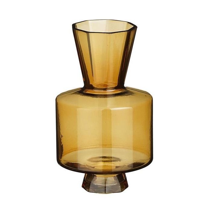 Elbe vaas glas bruin - h18xd11cm