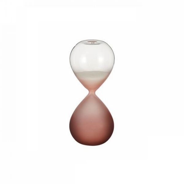 Zandloper d.roze - h14,5xd6cm