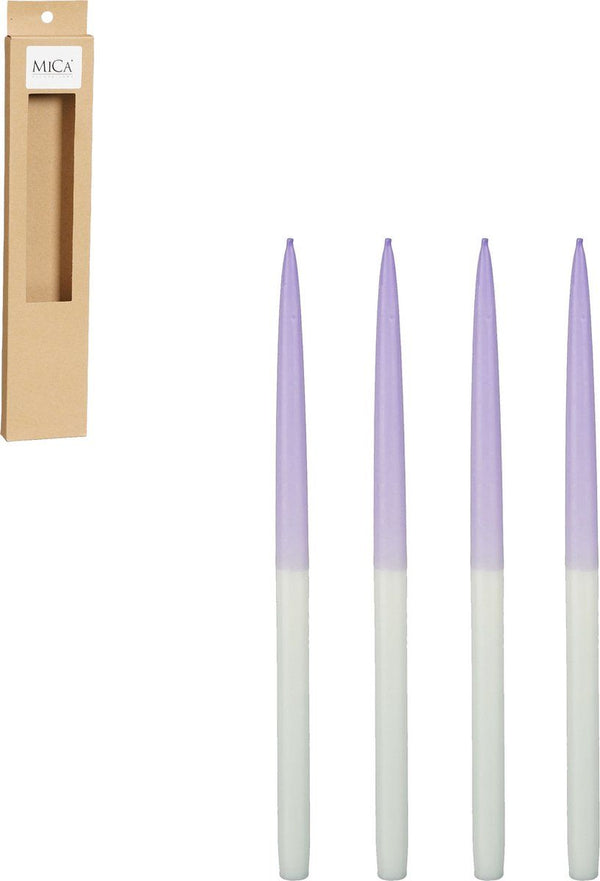 Dip-dye kaars l.blauw 4 stuks - h28xd1,4cm