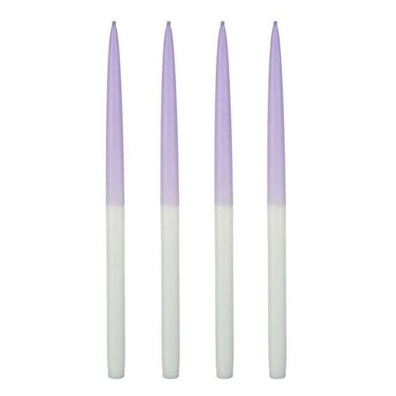 Dip-dye kaars l.blauw 4 stuks - h28xd1,4cm
