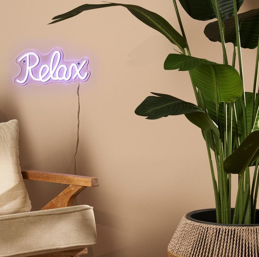 Neon light RELAX paars IP44 adapter included - l28xb13xh1,2cm