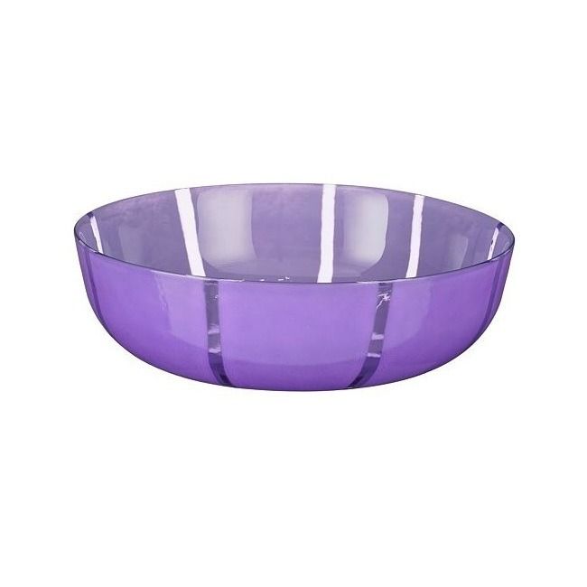 Montello schaal streep recycled glas lila - h8,5xd30cm