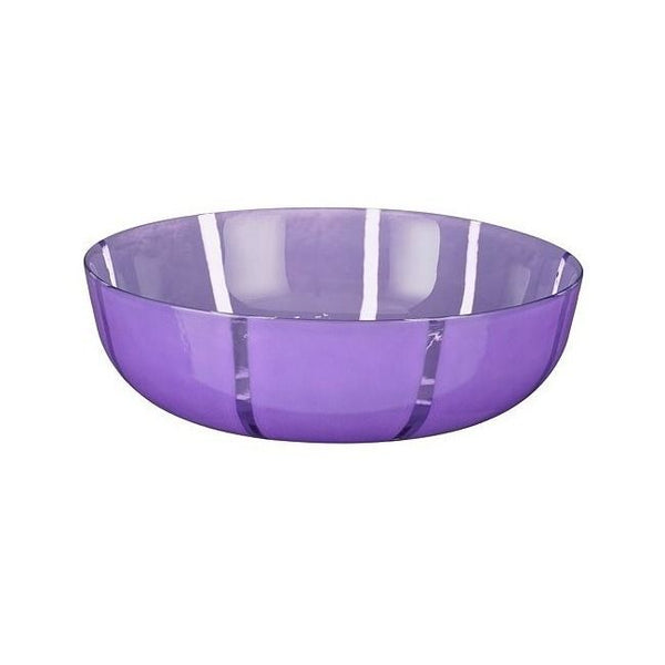 Montello schaal streep recycled glas lila - h8,5xd30cm