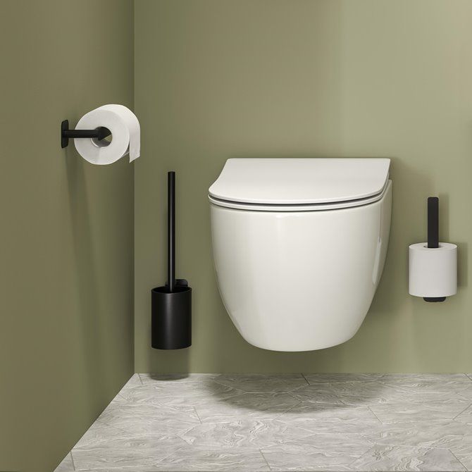Colar Toiletrolhouder zonder klep Zwart