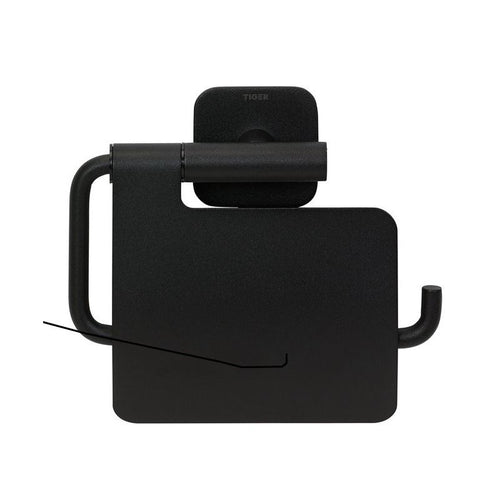 Colar Toiletrolhouder met klep Zwart