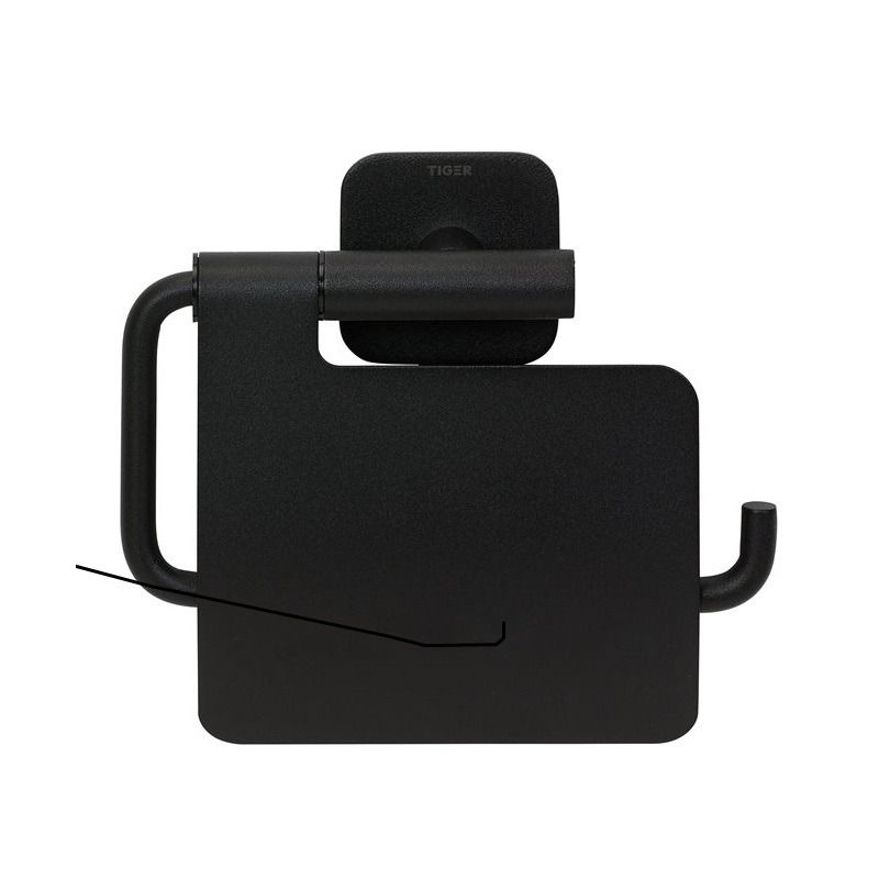 Colar Toiletrolhouder met klep Zwart