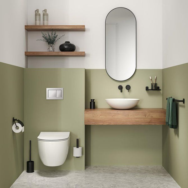 Colar Toiletrolhouder met klep Zwart
