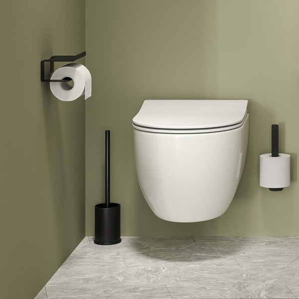 Colar Toiletrolhouder met planchet Zwart