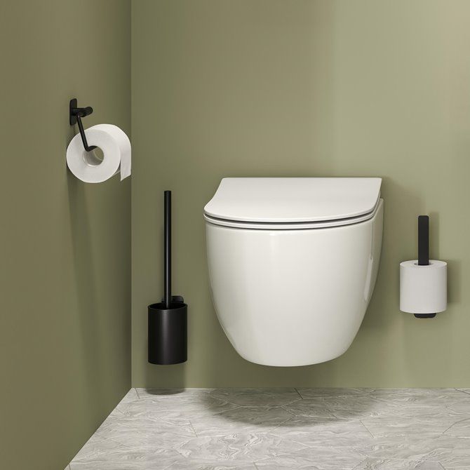 Colar Toiletborstel met houder Zwart