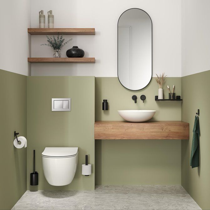 Colar Toiletborstel met houder Zwart