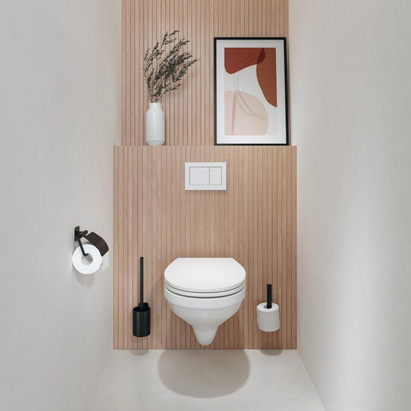 Colar Toiletborstel met houder Zwart