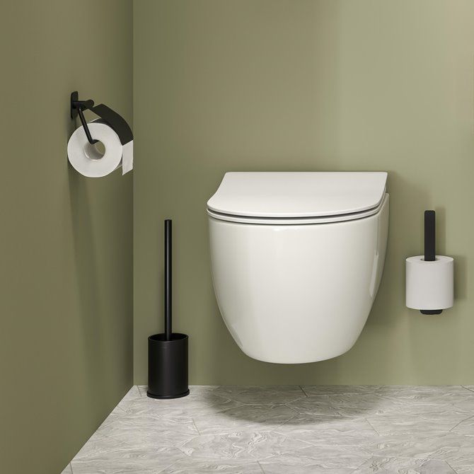 Colar Toiletborstel met houder vrijstaand Zwart