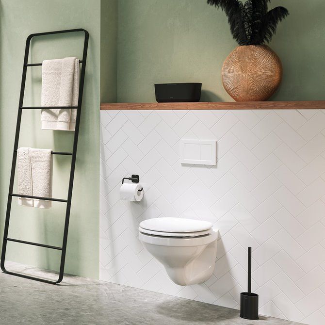 Colar Toiletborstel met houder vrijstaand Zwart
