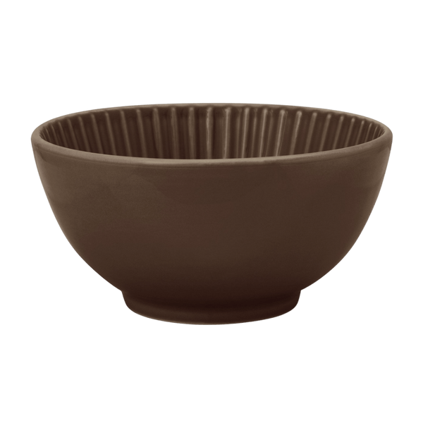 Set/4 Bowls on Foot Relievo Warm Brown 15.5cm