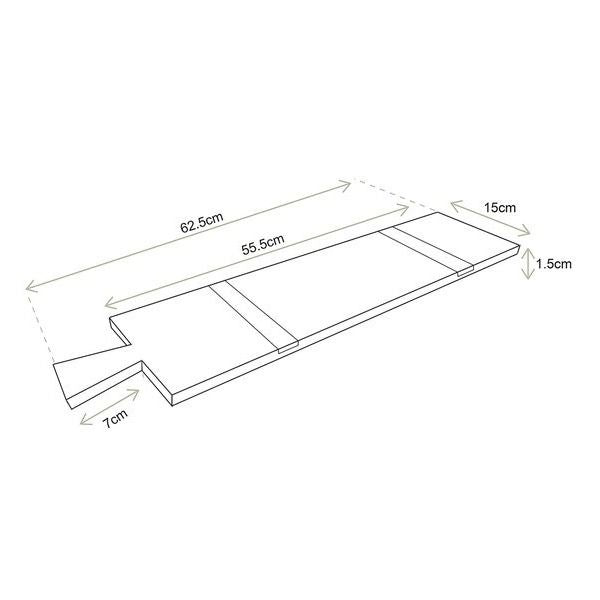 Tray with Handle Black 62.5x15x1.5cm