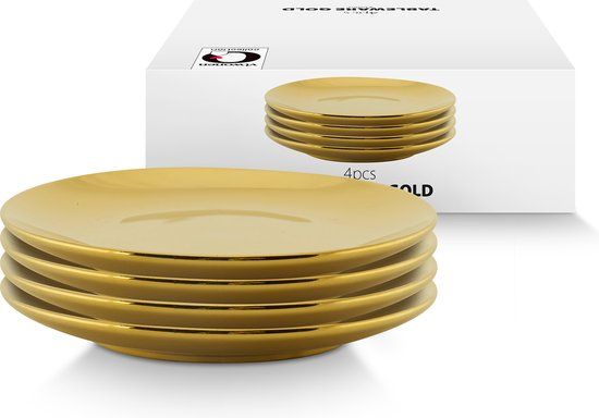 Set4 plates gold 12cm