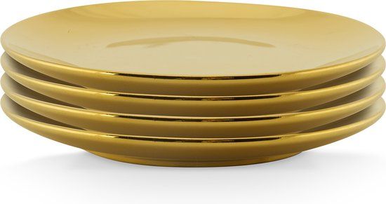 Set4 plates gold 12cm