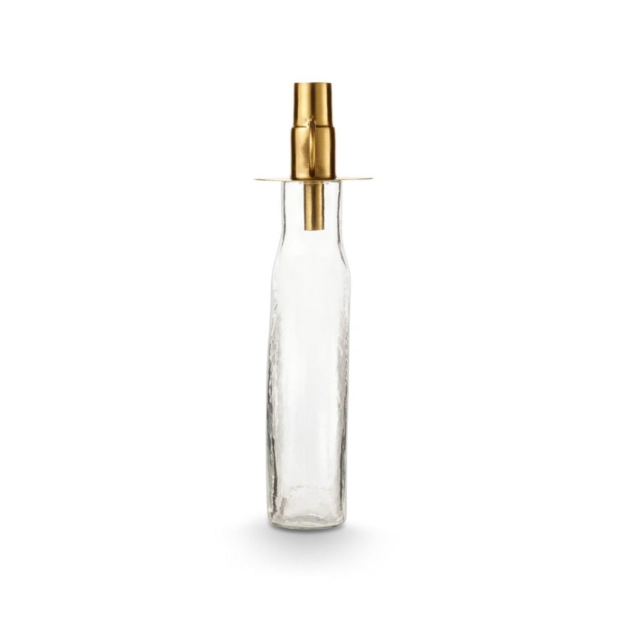 Set2 bottle and bottle candle holder gold
