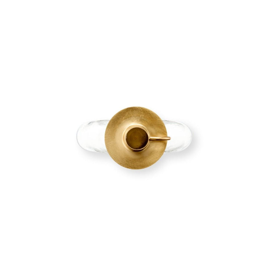 Set2 bottle and bottle candle holder gold