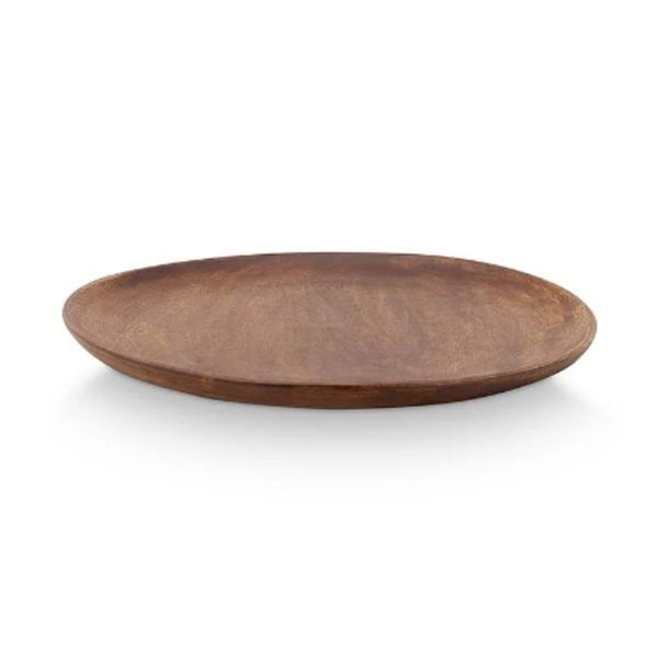 Plate wood brown medium 33.5cm