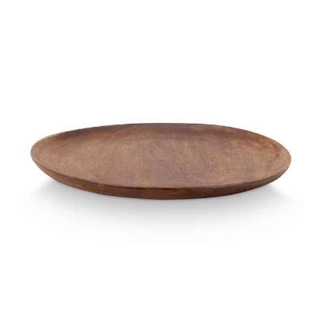 Plate wood brown medium 33.5cm