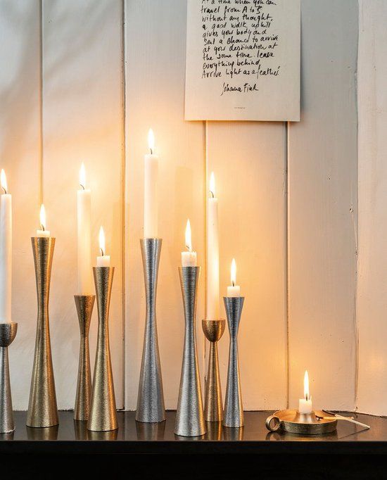 Candle Holder Metal Gold 30cm