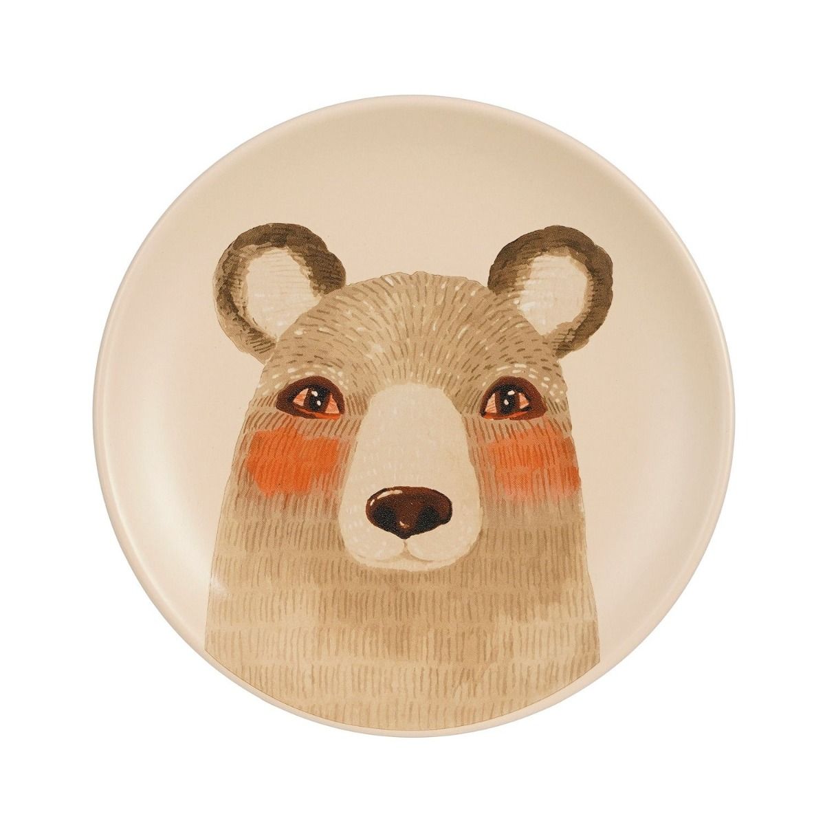 Wild ontbijtbord beer creme - h2,5xd20cm