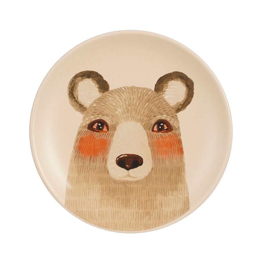 Wild ontbijtbord beer creme - h2,5xd20cm