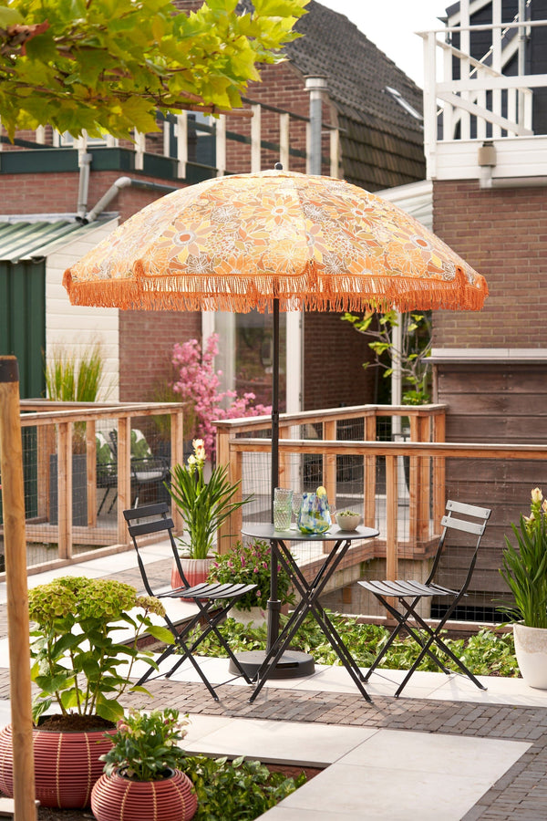 Parasol bloem bruin - h238xd220cm