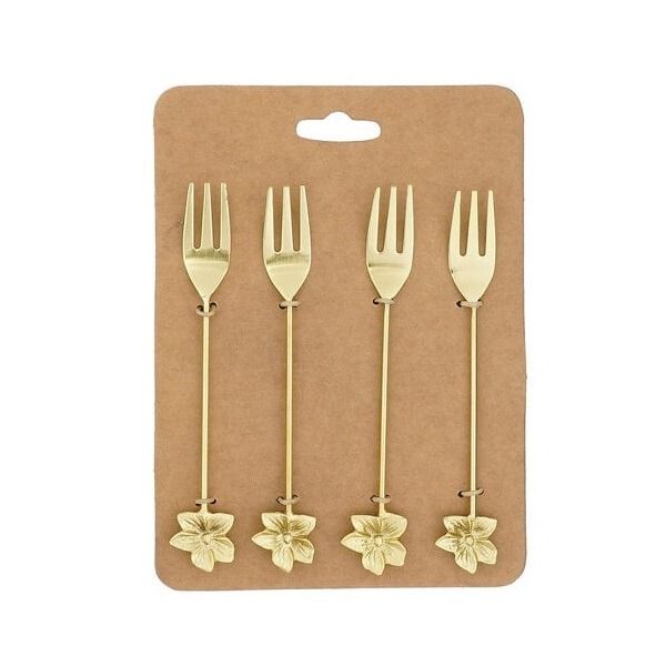Elin vork goud 4 stuks - l14,5xb2,5cm