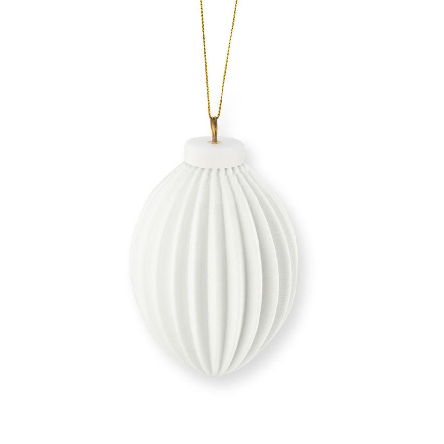 Christmas Ornament Porcelain 3D Print Stripes 7x11cm