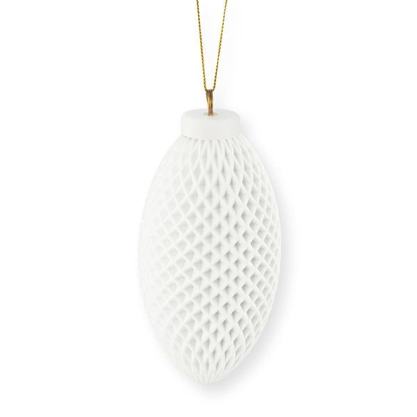 Christmas Ornament Porcelain 3D Print Waffle 6.5x14cm