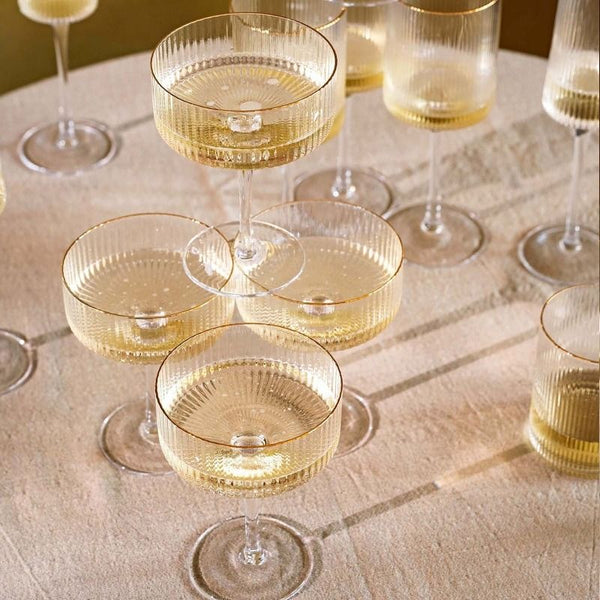 Champagne Coupe with Gold Rim