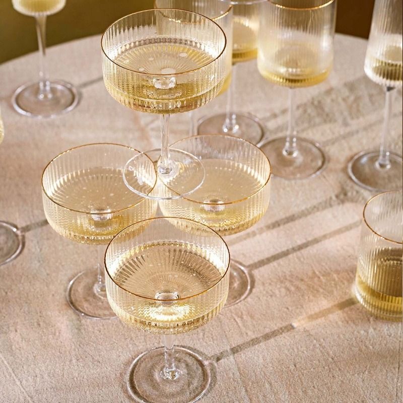 Champagne Coupe with Gold Rim