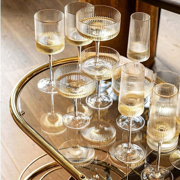 Champagne Coupe with Gold Rim