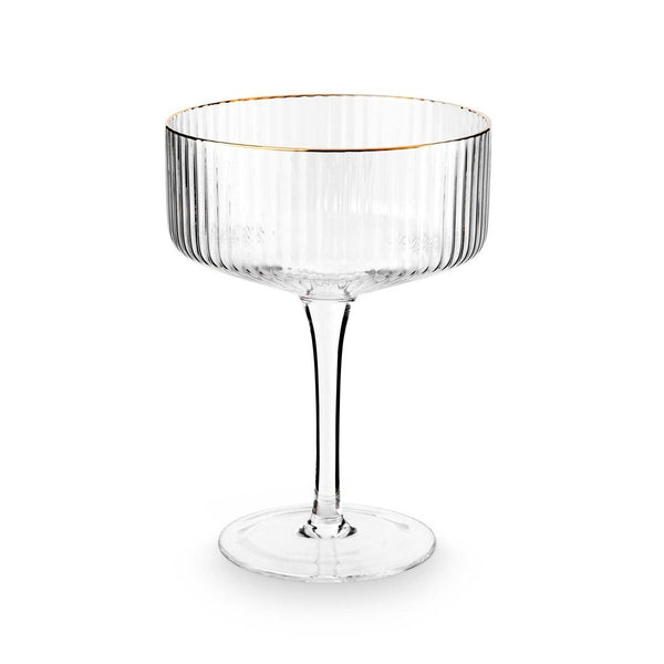 Champagne Coupe with Gold Rim