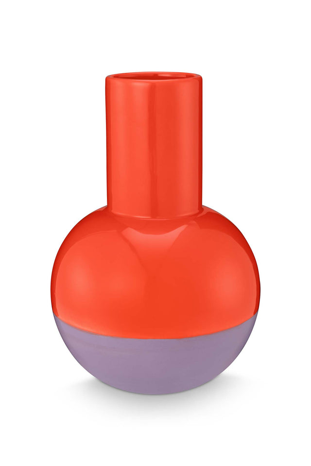 Bloemenvaas keramiek rood
