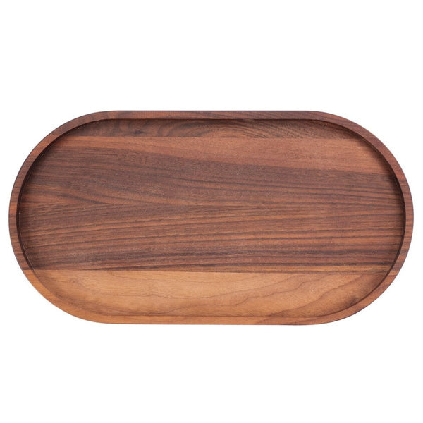 Pure Walnut Wood Serveertray ovaal L 32 x 17 cm