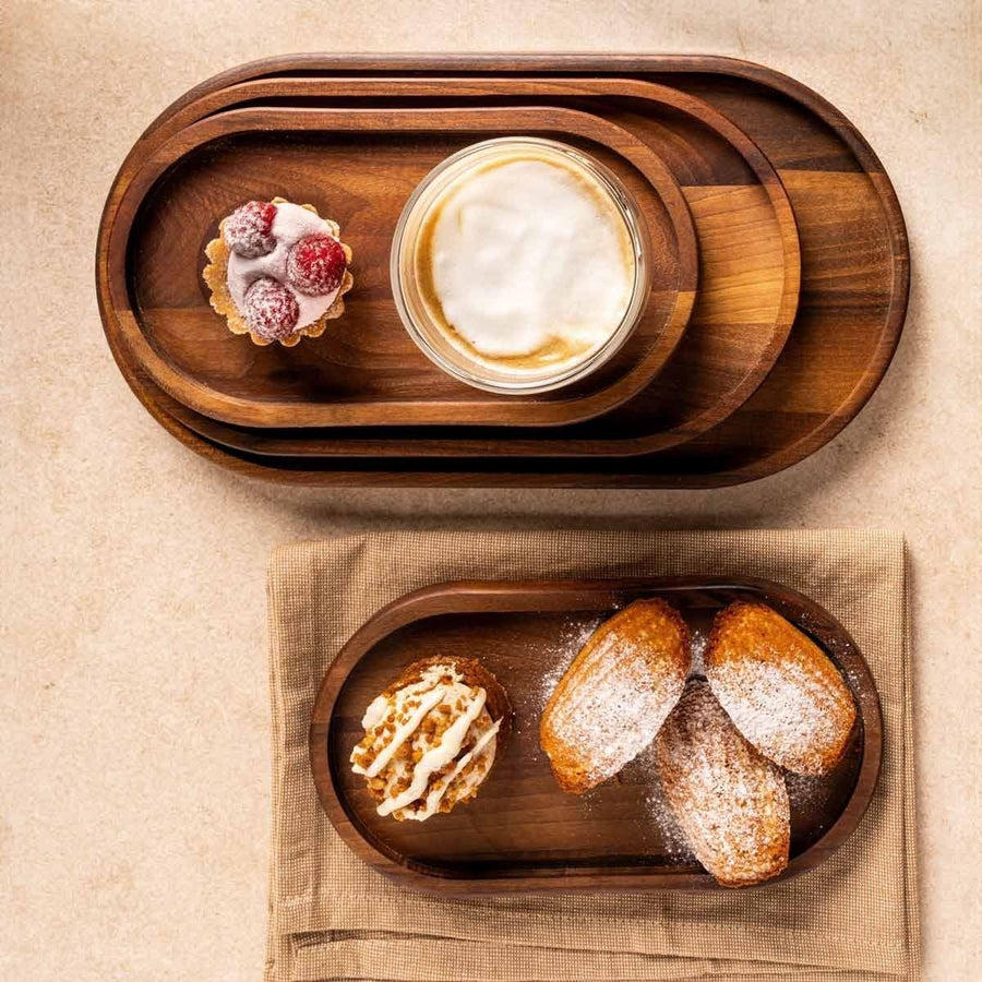 Pure Walnut Wood Serveertray ovaal L 32 x 17 cm