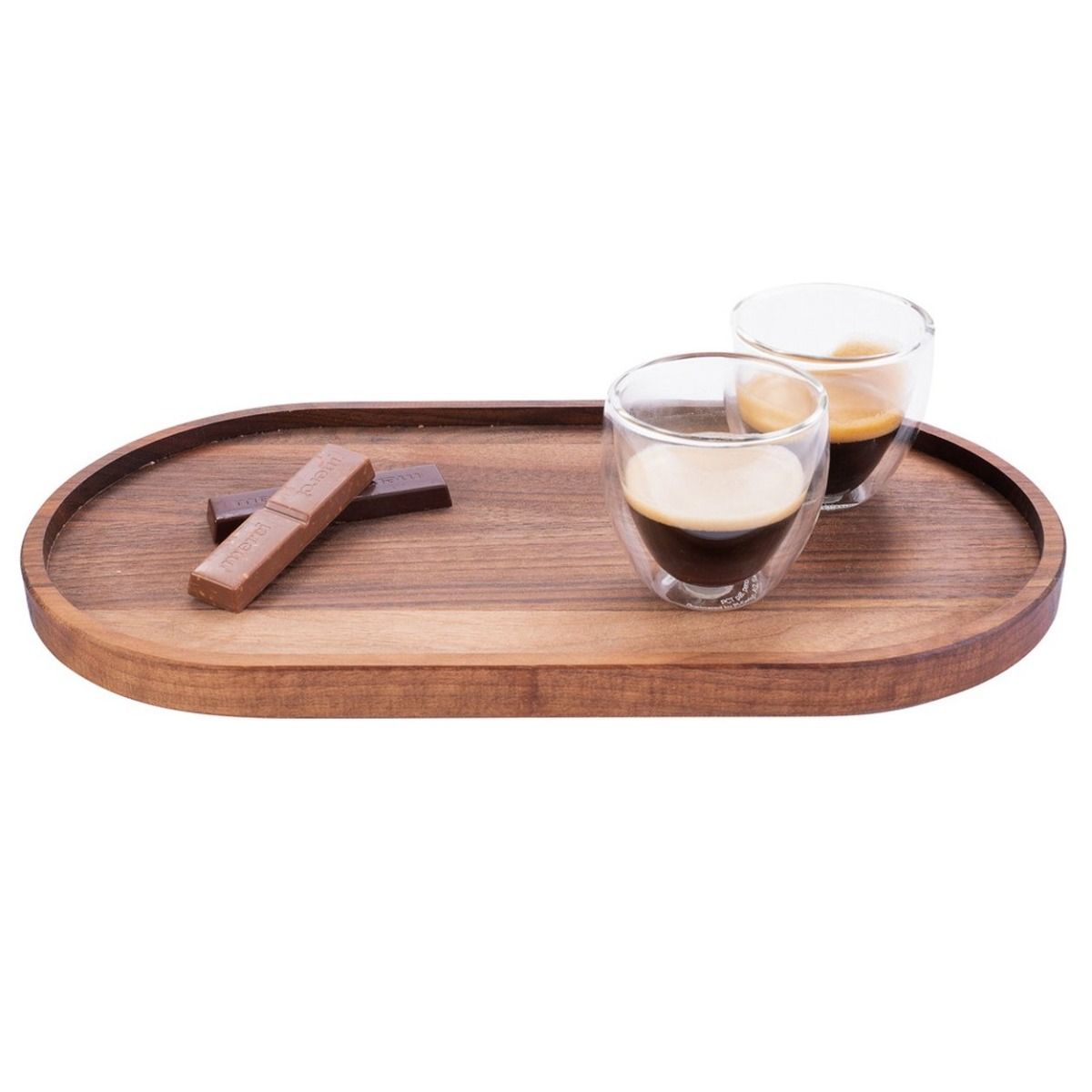 Pure Walnut Wood Serveertray ovaal L 32 x 17 cm